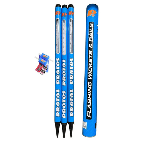 LED flashing Stumps- PROTOS- 2025, ( includes #3 stumps and #2 bails)