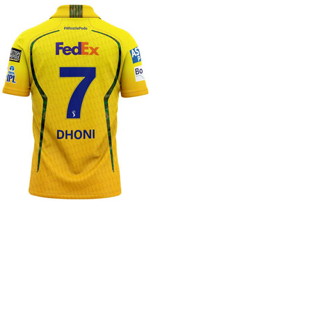 CHENNAI SUPER KINGS AUTHENTIC MATCH JERSEY IPL 2026 ADULT DHONI 7 HALF SLEEVE (players grade)